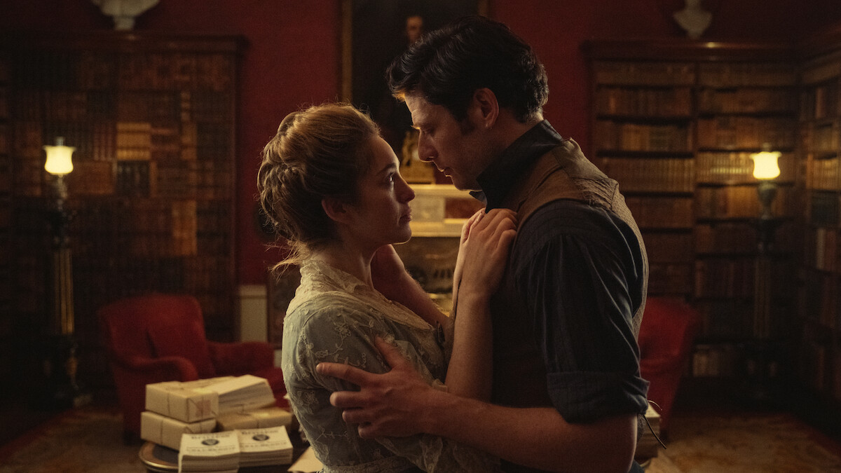 Danielle Galligan as Lady Olivia Hedges and James Norton as Sean Rafferty in ‘House of Guinness’ Season 1.