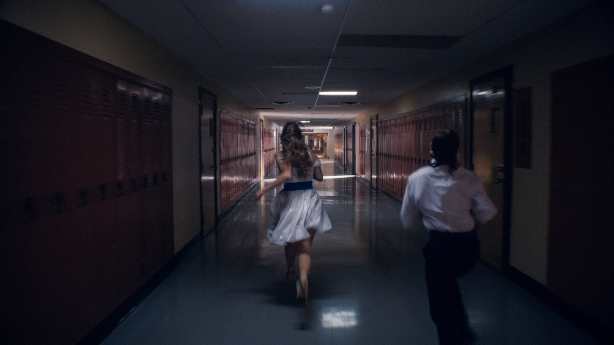 India Fowler as Lori Granger and Suzanna Son as Megan Rogers in ‘Fear Street: Prom Queen.’