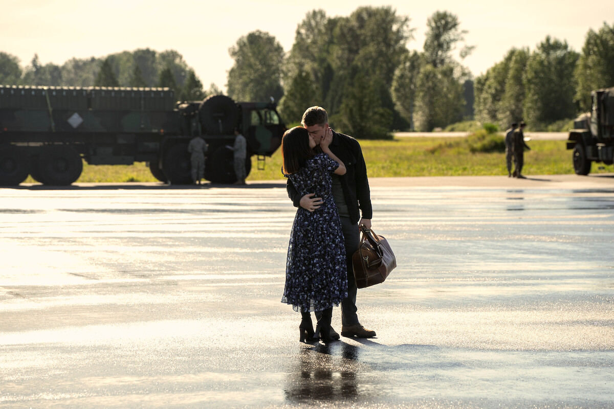 Rose and Peter embrace in the finale of ‘The Night Agent.’