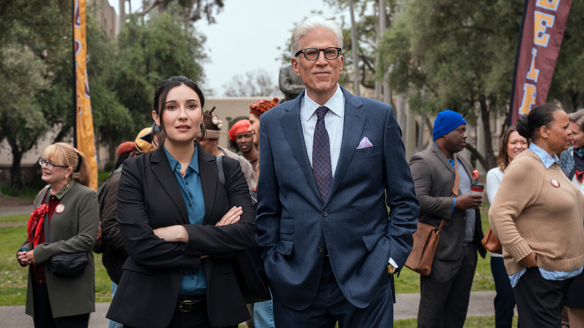 Lilah Richcreek Estrada as Julie, Ted Danson as Charles in A Man on the Inside.
