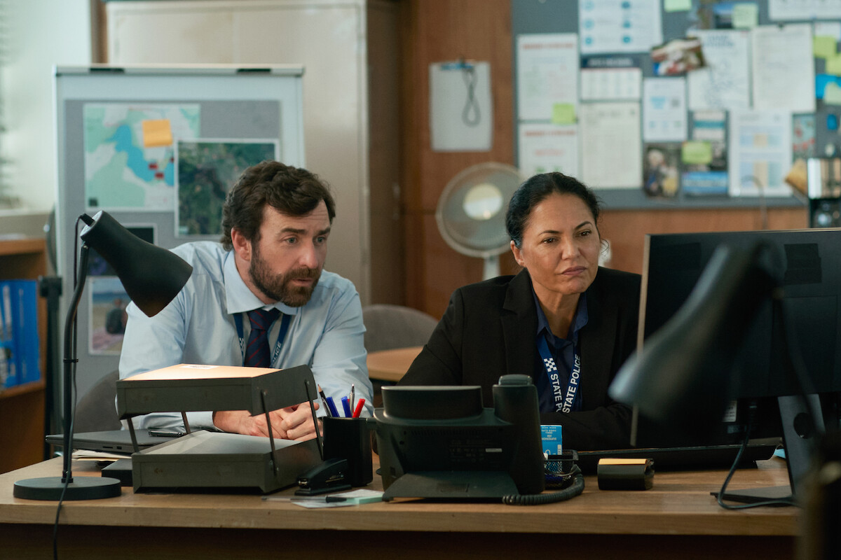 Johnny Carr as Dan, Miriama Smith as Pendlebury in ‘The Survivors’