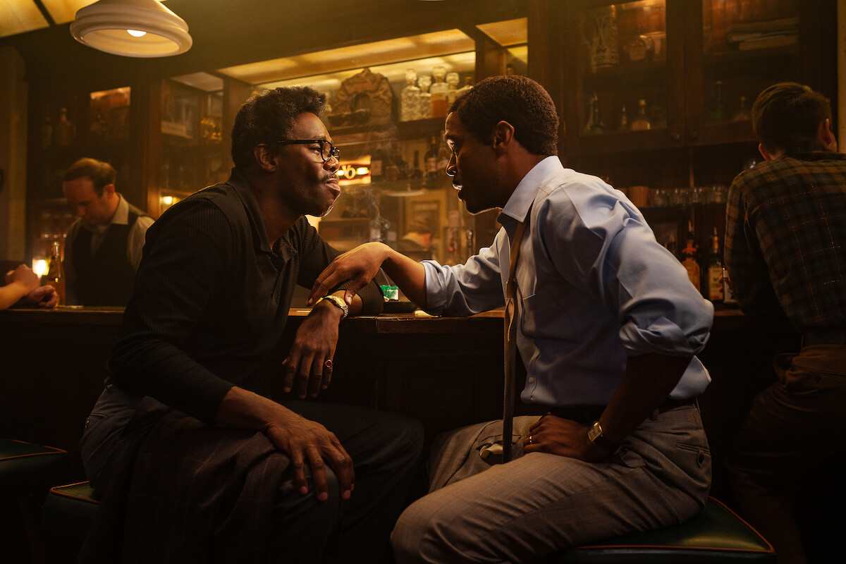 Colman Domingo as Bayard Rustin and Johnny Ramey as Elias.