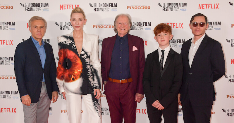 Christoph Waltz, Cate Blanchett, David Bradley, Gregory Mann and Burn Gorman -  ‘Guillermo del Toro’s Pinocchio’ Cast at the London Film Festival