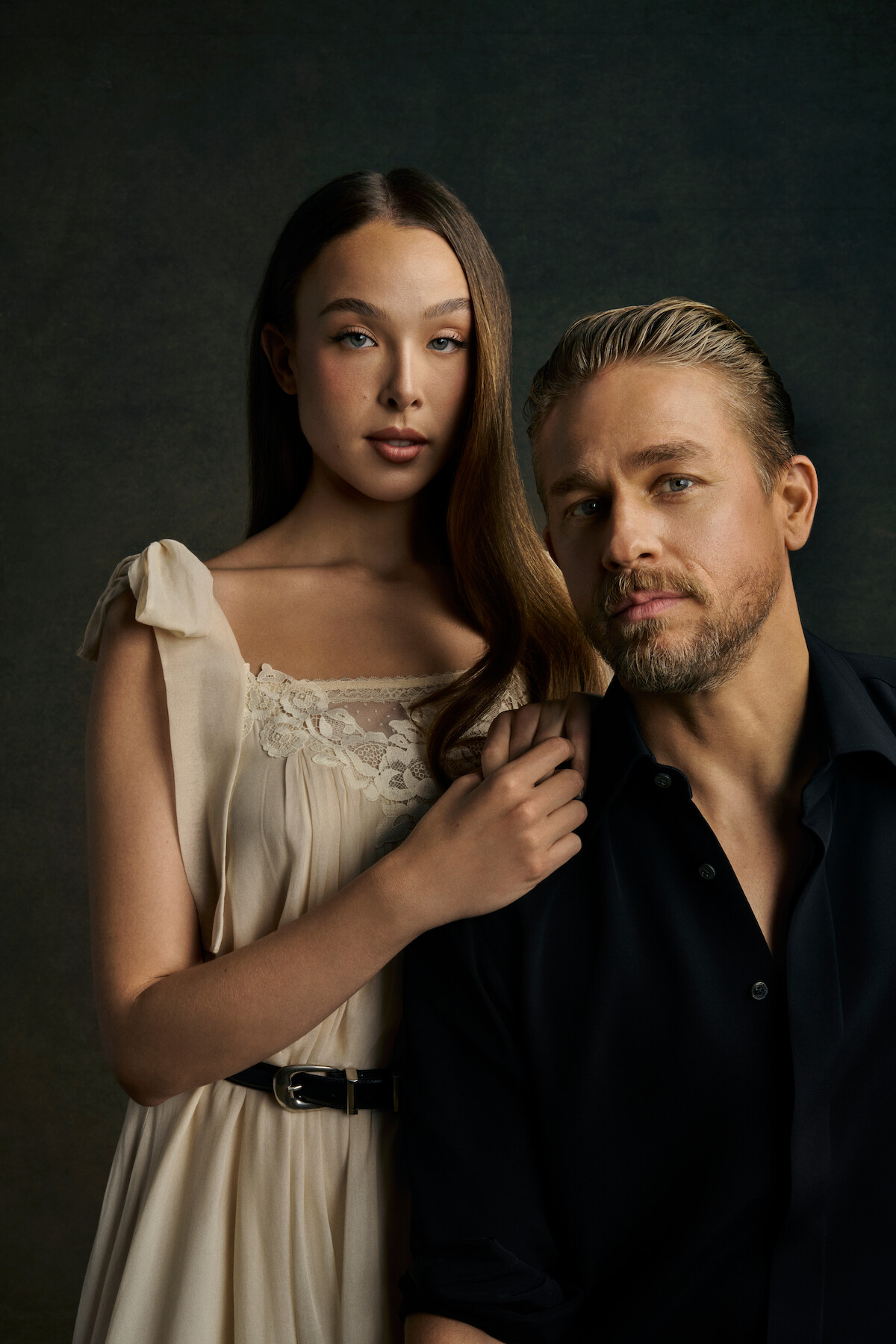 Ella Beatty and Charlie Hunnam pose for a portrait as the stars of ‘Monster’ Season 3 and Season 4.