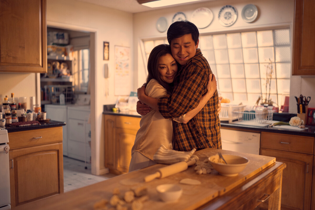 Michelle Yeoh as Mama Sun, Sam Song Li as Bruce Sun in Episode 108 of ‘The Brothers Sun’