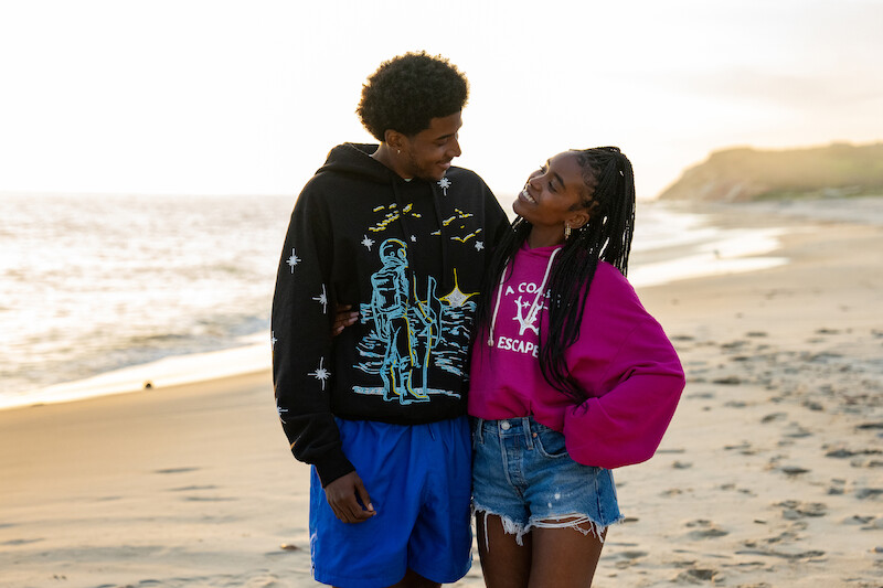 Michael Cooper Jr. as Justin Edwards and Lovie Simone as Keisha Clark in 'Forever'