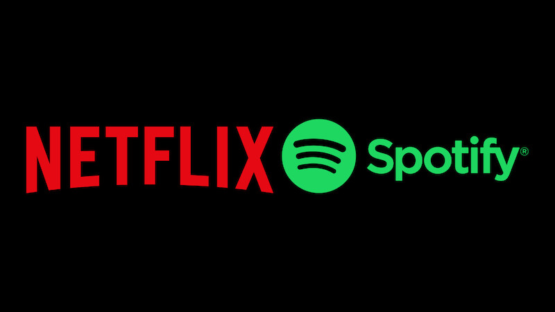 Netflix and Spotify logos.
