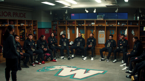 The Chuska Warriors in the locker room of 'Rez Ball.'