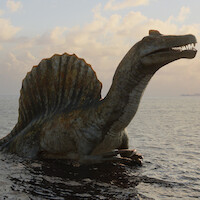 A dinosaur in the water