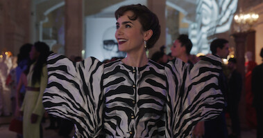Lily Collins in a pretty gown
