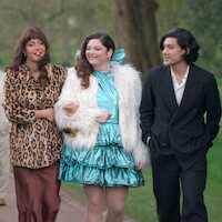 Prasanna Puwanarajah, Adele Exarchopoulos, Megan Stalter, and Will Sharpe in ‘Too Much’
