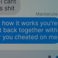 A text message exchange.
