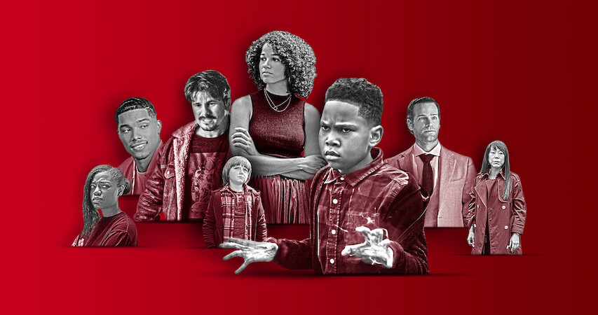 A collage illustration of the main characters of Raising Dion