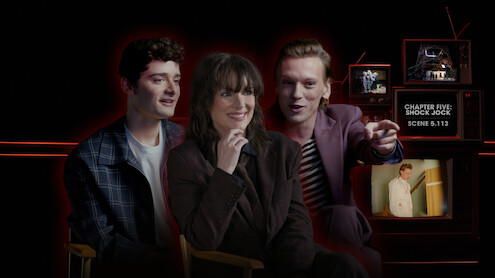 Noah Schnapp, Winona Ryder e Jamie Campbell Bower nos bastidores da temporada 5 de 'Stranger Things'