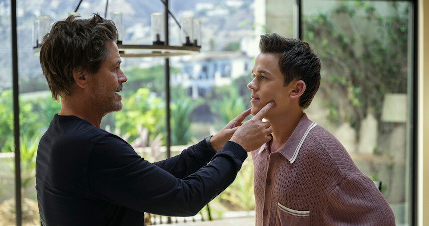 Rob Lowe as Ellis and his son John Owen as Jackson in Season 1 of 'Unstable'