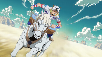 Johnny rides his horse in STEEL BALL RUN JoJo’s Bizarre Adventure 1st STAGE