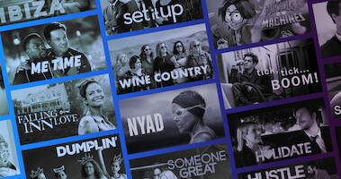 Grid of images showing artwork for 12 movies to watch while ringing in the new year