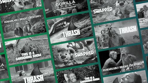 A graphic of Netflix shows about nature and animals