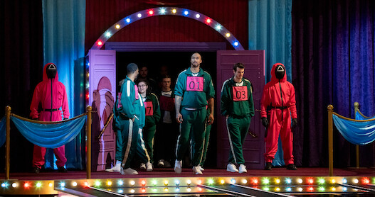 'Squid Game: The Challenge' contestants prepare to take on the Glass Bridge challenge.