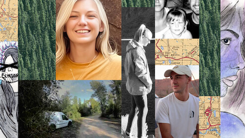 A collage of Gabby Petito and Brian Laundrie