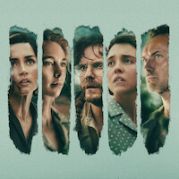 Jude Law as Dr. Friedrich Ritter, Vanessa Kirby as Dore Strauch, Daniel Brühl as Heinz Wittmer, Sydney Sweeney as Margret Wittmer, and Ana de Armas as Baroness Eloise Wehrborn de Wagner-Bosquet in 'Eden.'