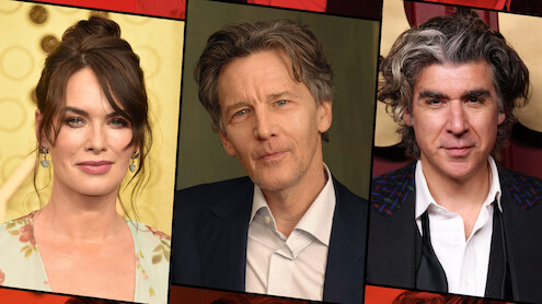 Headshots of Lena Headey, Andrew McCarthy, and James Lance.