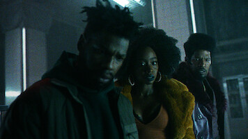 Fontaine (John Boyega), Yo-Yo (Teyonah Parris) and Slick Charles (Jamie Foxx) in They Cloned Tyrone