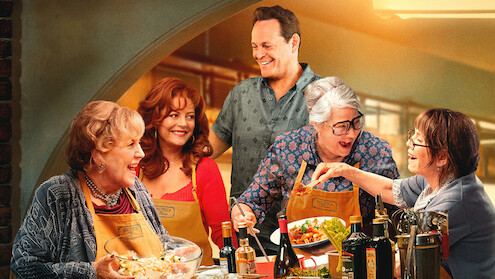 The cast of 'Nonnas' in the kitchen