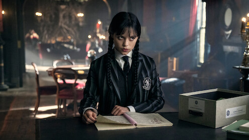 Wednesday Addams in episode 205 of Wednesday. Cr. Helen Sloan/Netflix © 2025
