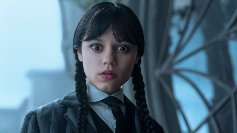 Jenna Ortega como Wandinha Addams na temporada 2 de 'Wandinha'.