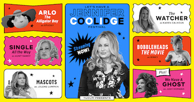 Jennifer Coolidge shown in her different film and TV roles