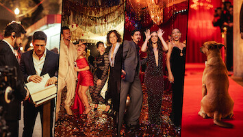 Montagem mostra atores e atrizes da Netflix na festa da empresa