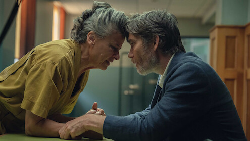 Tracey Ullman as Amanda, Cillian Murphy as Steve in 'Steve.'