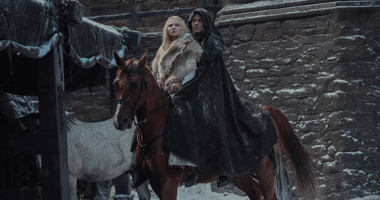 Henry Cavill as Geralt of Rivia and Anya Chalotra as Ciri in Season 2 of ‘The Witcher’.