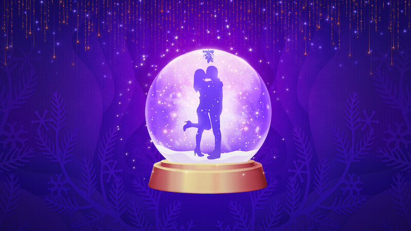 Illustrative game art for the mobile game 'Netflix Stories: Love Is Blind, Winter Kiss'.