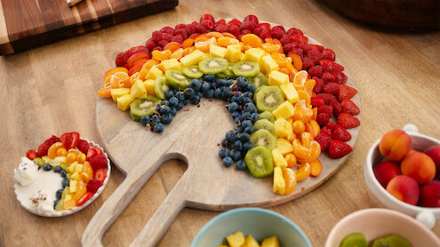 A rainbow fruit platter.