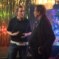 Kate Winslet and Timothy Spall on the set of 'Goodbye June'