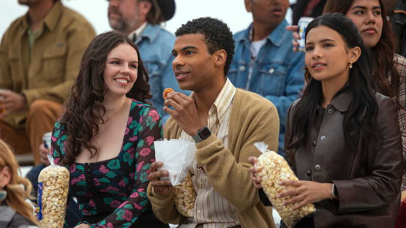 My Life with the Walter Boys. (L to R) Ellie O’Brien as Grace, Jaylan Evans as Skylar, Nikki Rodriguez as Jackie in episode 207 of My Life with the Walter Boys. Cr. David Brown/Netflix © 2025