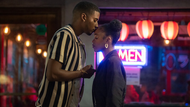Michael Cooper Jr. as Justin Edwards and Lovie Simone as Keisha Clark in 'Forever'