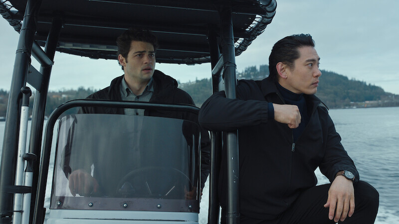 Noah Centineo as Owen Hendricks, Teo Yoo as Jang Kyun Kim in Episode 206 of The Recruit.