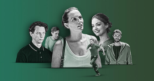 A composite illustration of the main characters in The Weekend Away