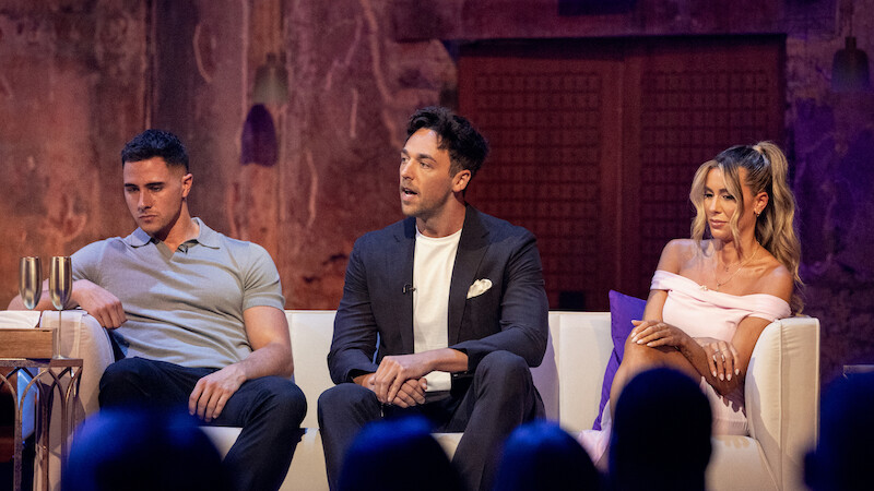 Freddie, Sam, and Catherine at the 'Love Is Blind: UK' Season 1 Reunion