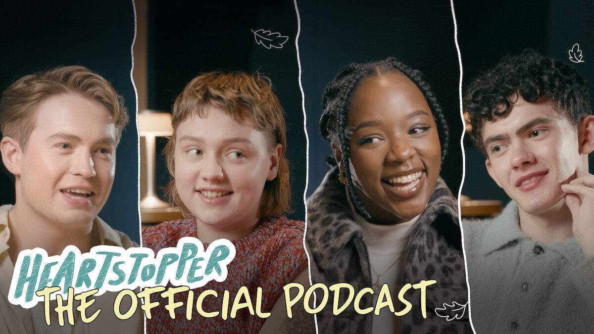 Split screen of Kit Connor, Kizzy Edgell, Corinna Brown, and Joe Locke smiling