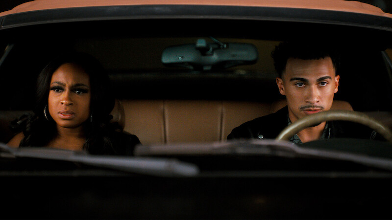 Taylor Polidore Williams as Kimmie and Xavier Smalls as Angel in 'Beauty in Black'.