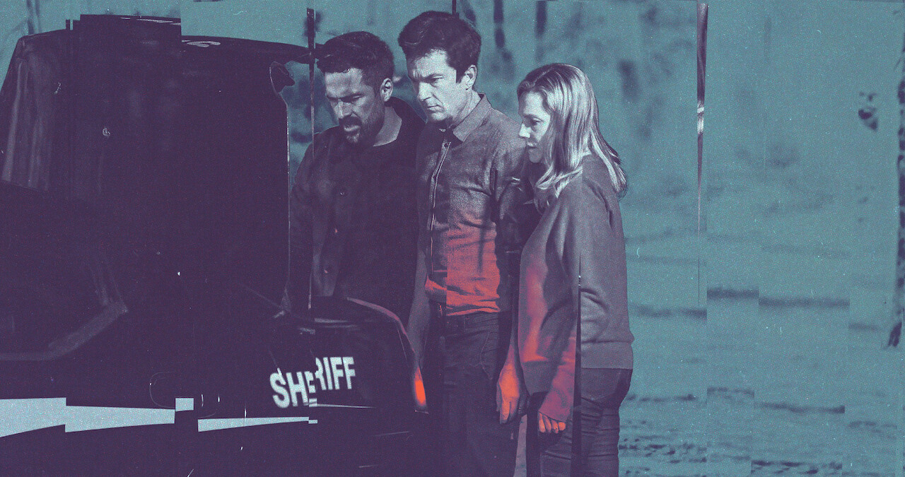 Stylized image of the Jason Bateman and Laura Linney in 'Ozark'
