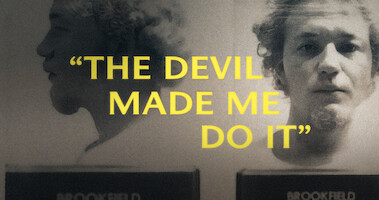 The mugshot of a man with the text 'The Devil Made me do it' overlaid on the image