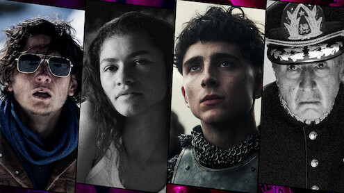 Montagem mostra quatro pessoas lado a lado, extraídas de filmes diferentes, algumas em cor e outras em preto e branco
