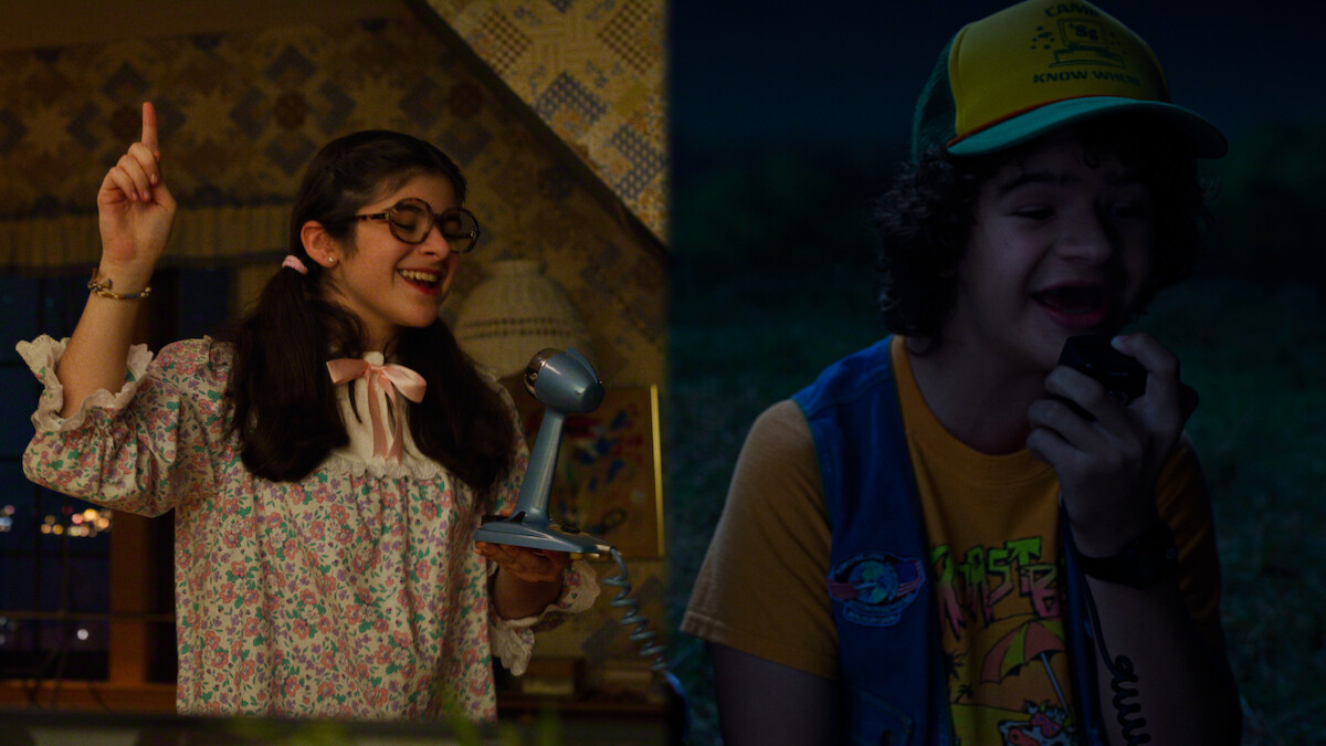 Gabriella Pizzolo as Suzie and Gaten Matarazzo as Dustin in 'Stranger Things' Season 3.