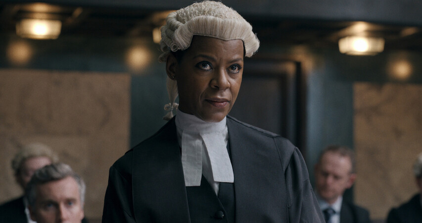 A British prosecutor addresses the courtroom in Anatomy of a Scandal