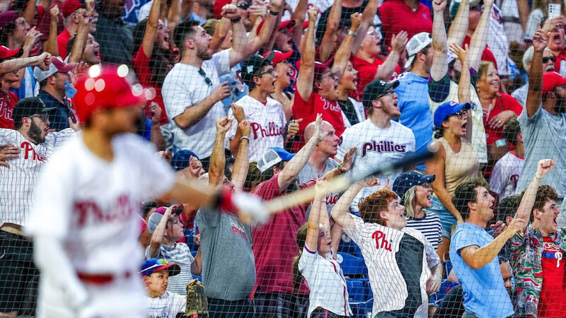 The Turnaround - View of Phillies fans in the stadium cheering on their players. 